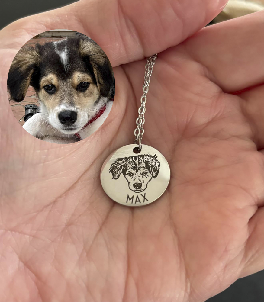 Custom Dog Portrait Necklace