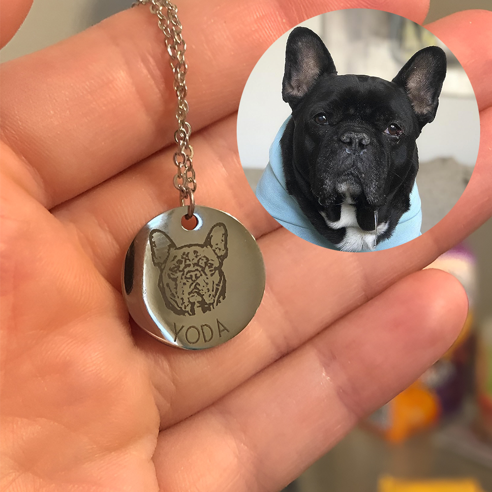 Custom Dog Portrait Necklace