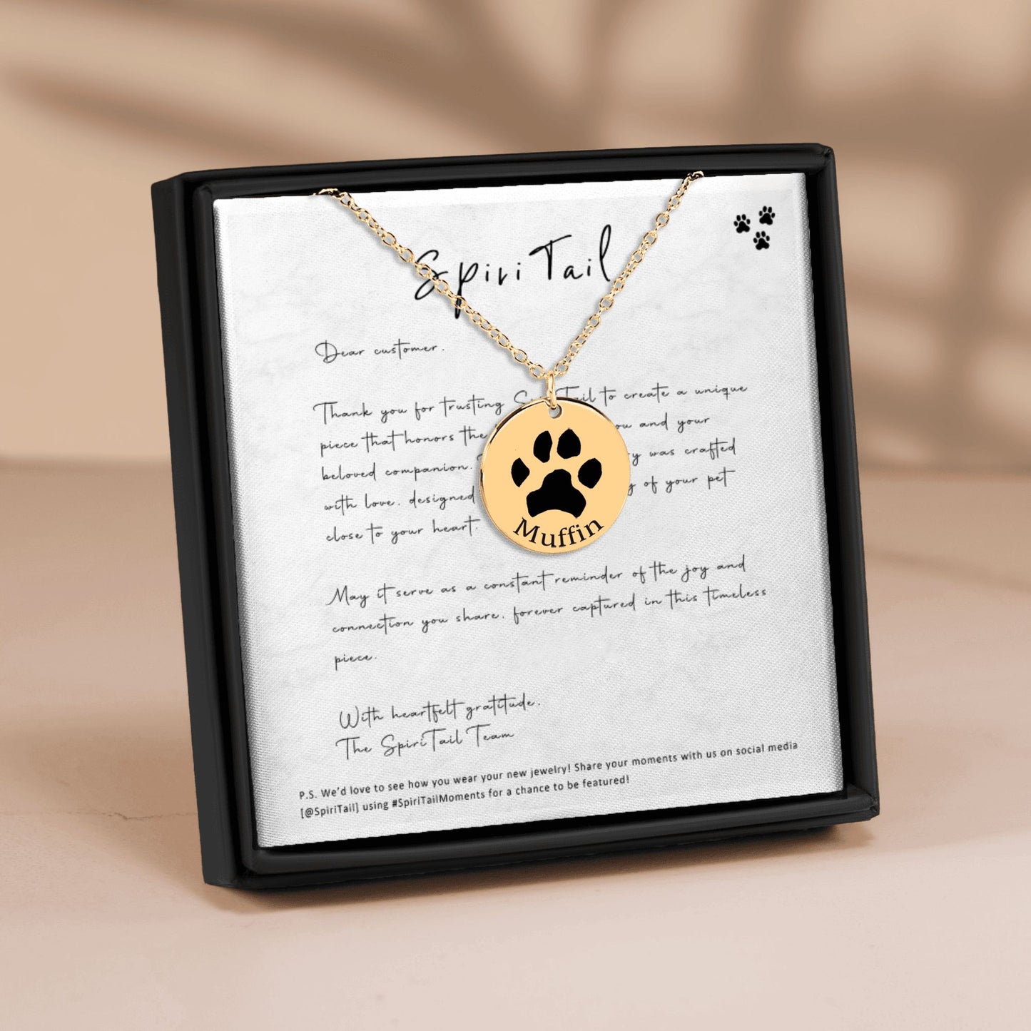 Custom Paw Print Necklace